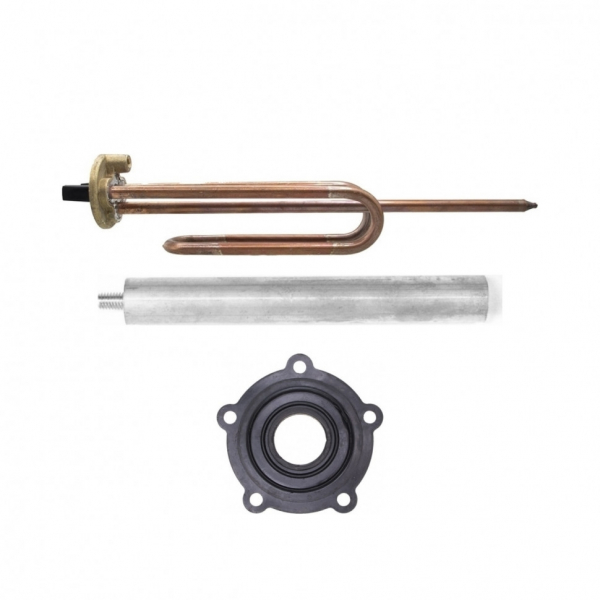 Комплект ТЭН 1,2кВт (1200Вт) RCF для водонагревателя Ariston + прокладка+ анод, 20415K4