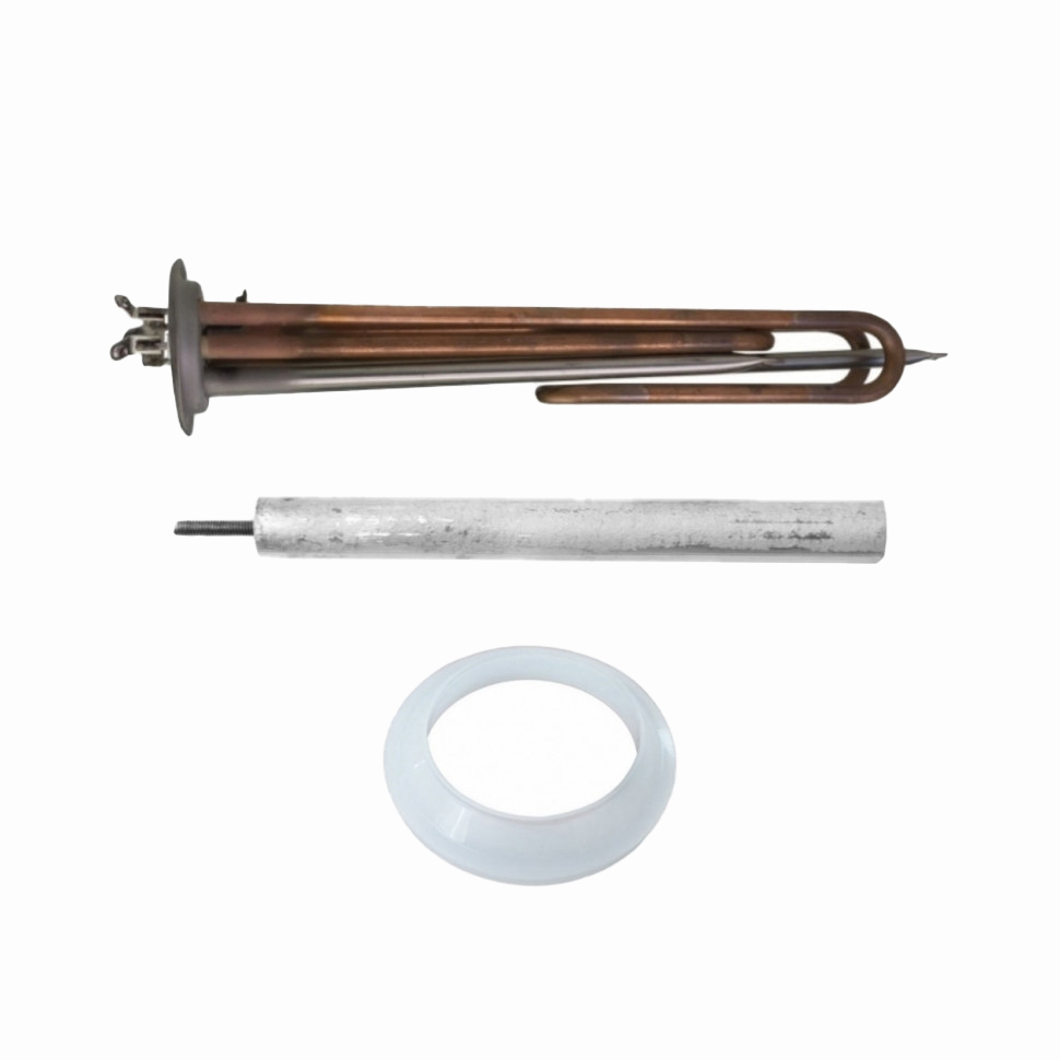 Комплект ТЭН 2кВт (2000Вт) RF для водонагревателя Thermex, Garanterm, Electrolux EWH, Timberk клеммы под винт + прокладка + анод, 20122K